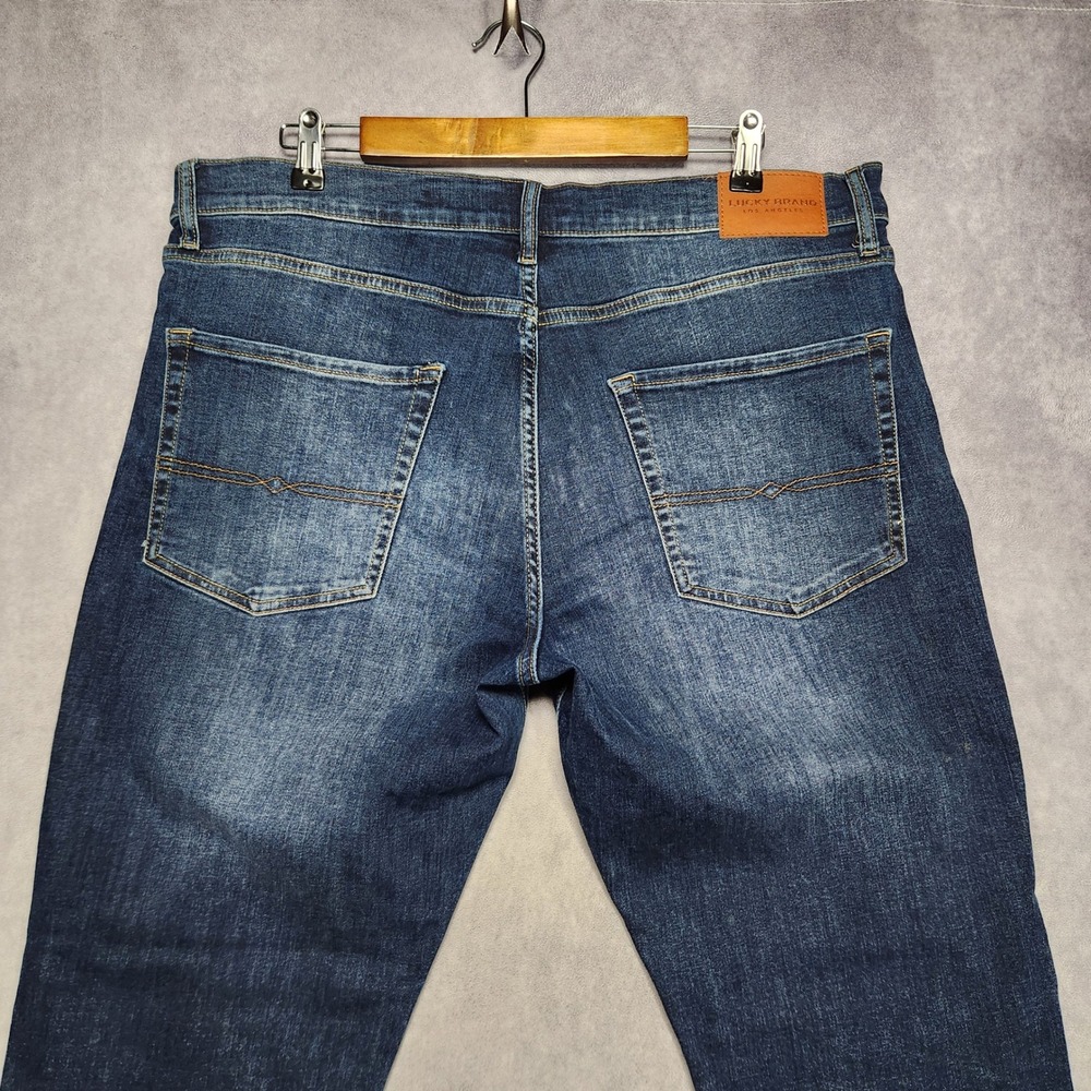 Lucky Brand 412 Athletic Slim Jeans Mens 36x30 Dark Wash Blue Stretch Denim